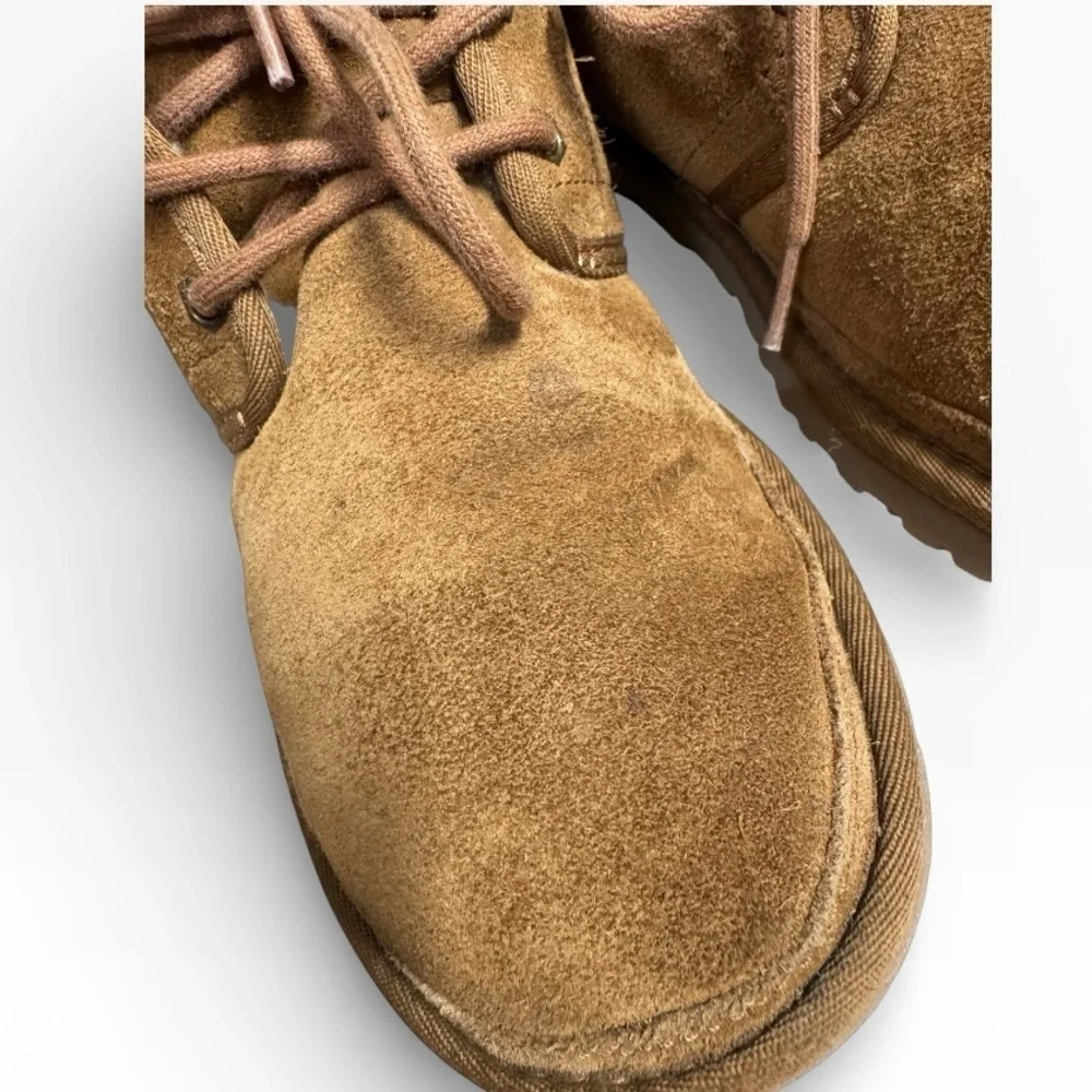 UGG Neumel Suede Chukka Boots Chestnut Shearling Lined Casual Size US 8 Women